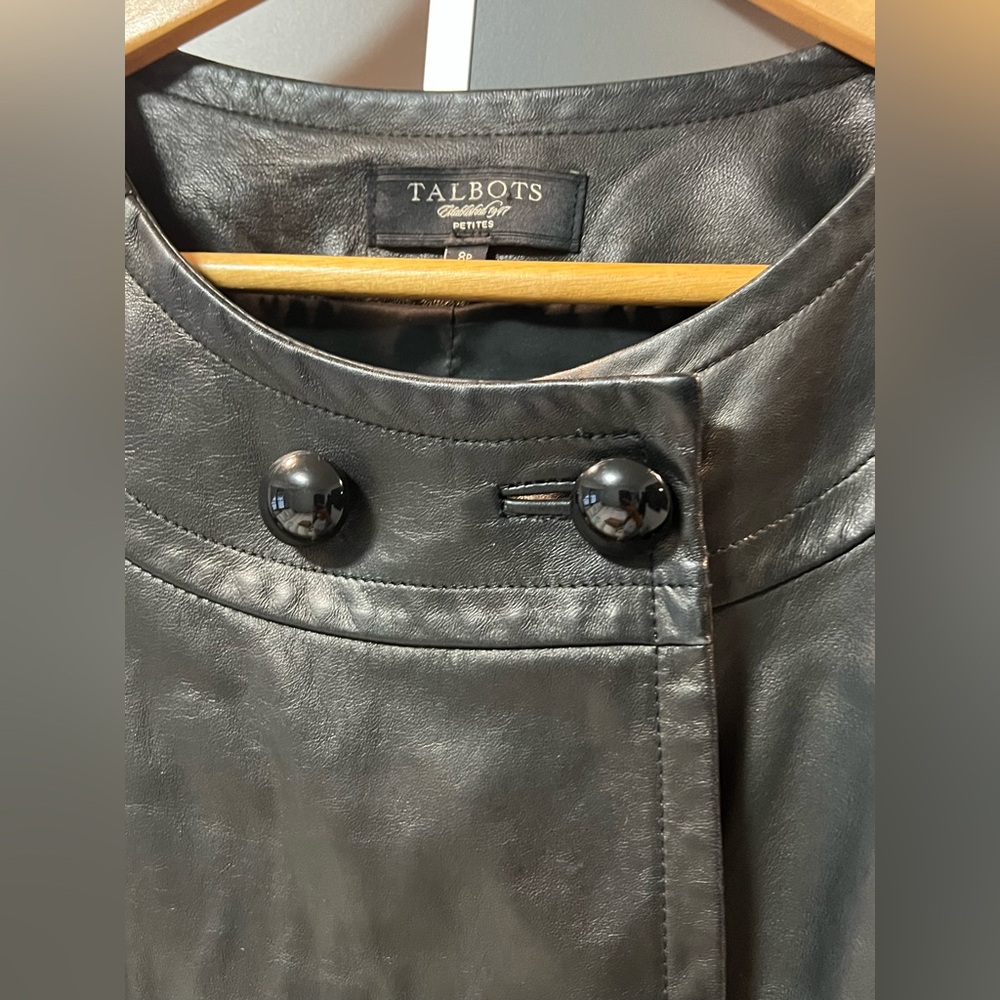 Talbots Leather Double Breasted Jacket 8P - Picture 5 of 9